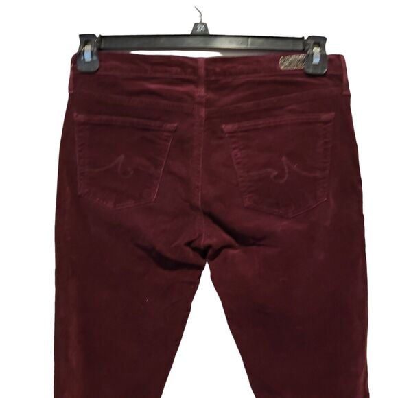 AG Adriano Goldschmied the Stilt Cigarette Leg Skinny Pants 28R Burgundy Stretch - Picture 5 of 11